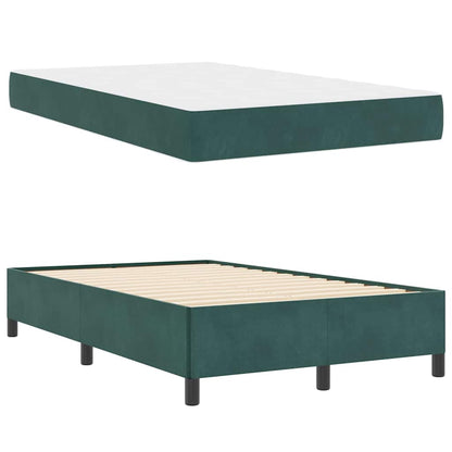 Struttura del letto Verde scuro e bianco 120 x 190 cm Velluto