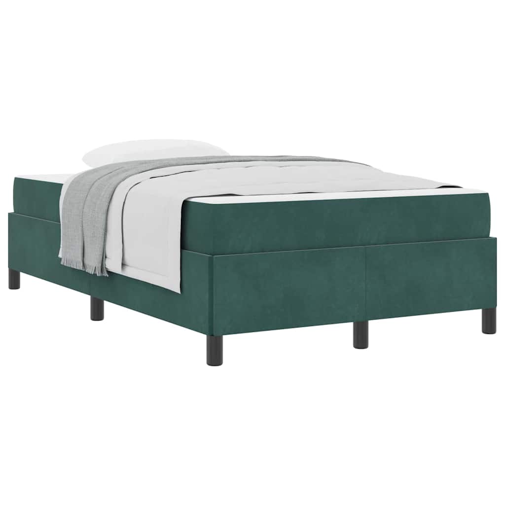 Struttura del letto Verde scuro e bianco 120 x 190 cm Velluto