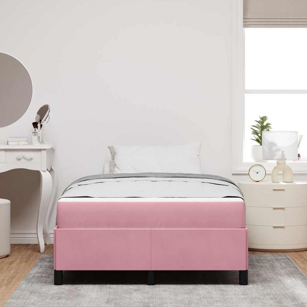 Struttura del letto con materasso Rosa 120 x 190 cm Tessuto | homemem39