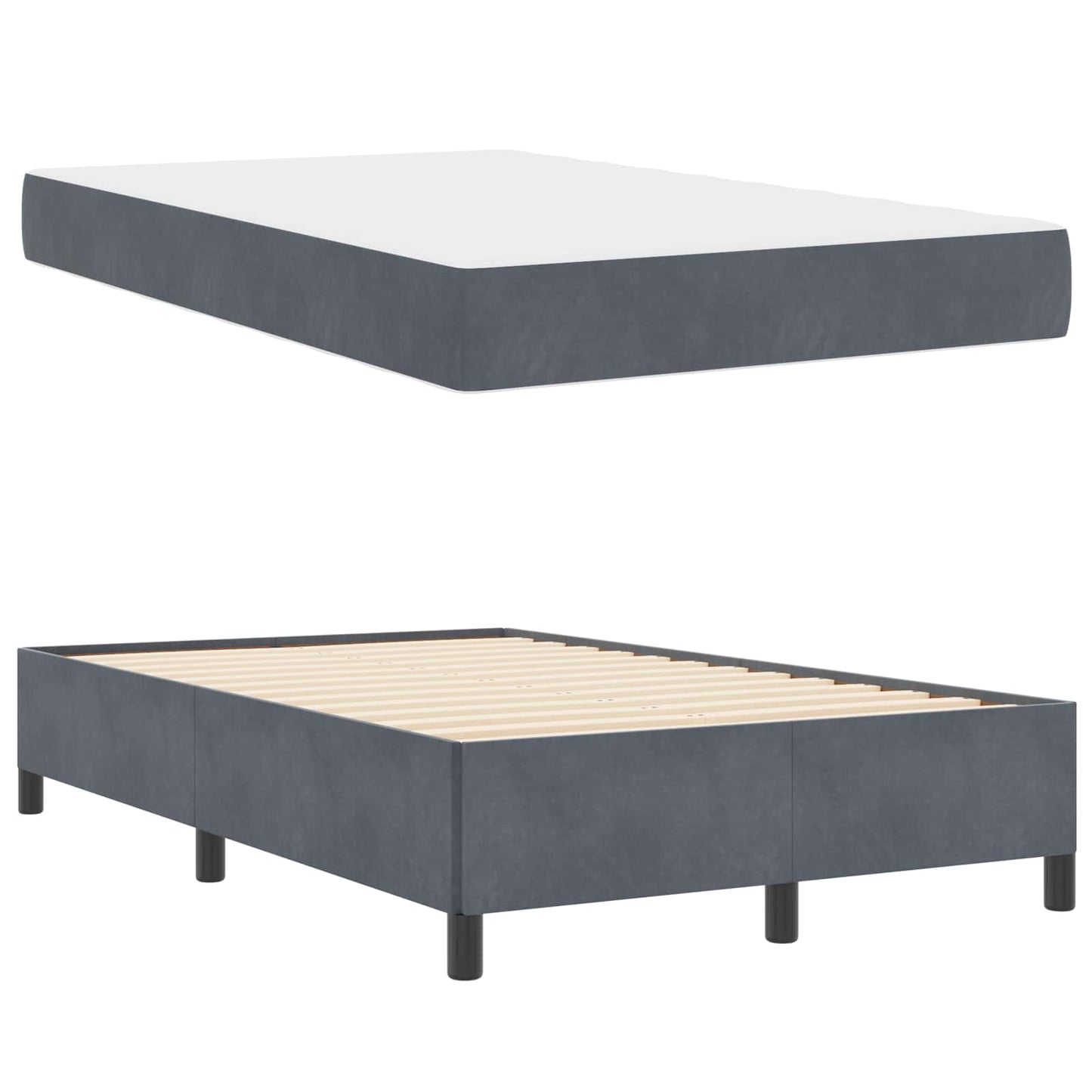 Struttura del letto Grigio scuro 120 x 200 cm Tessuto | homemem39