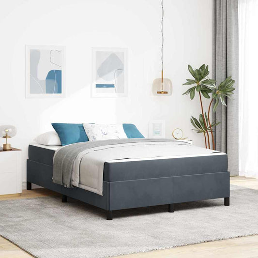 Struttura del letto Bianco, Grigio scuro e Grigio 140 x 190 cm
