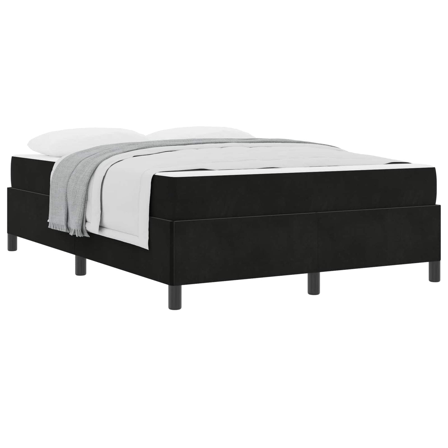 Struttura del letto con materasso Nero 140 x 190 cm Tessuto | homemem39