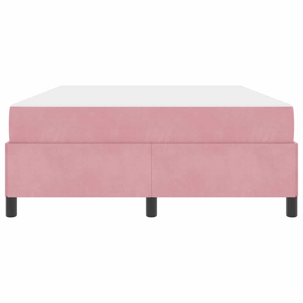 Struttura del letto Rosa e bianco 140 x 190 cm Velluto - homemem39