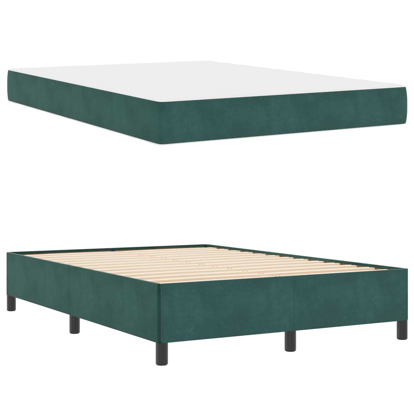 Struttura del letto Verde Scuro 140 x 200 cm Tessuto | homemem39