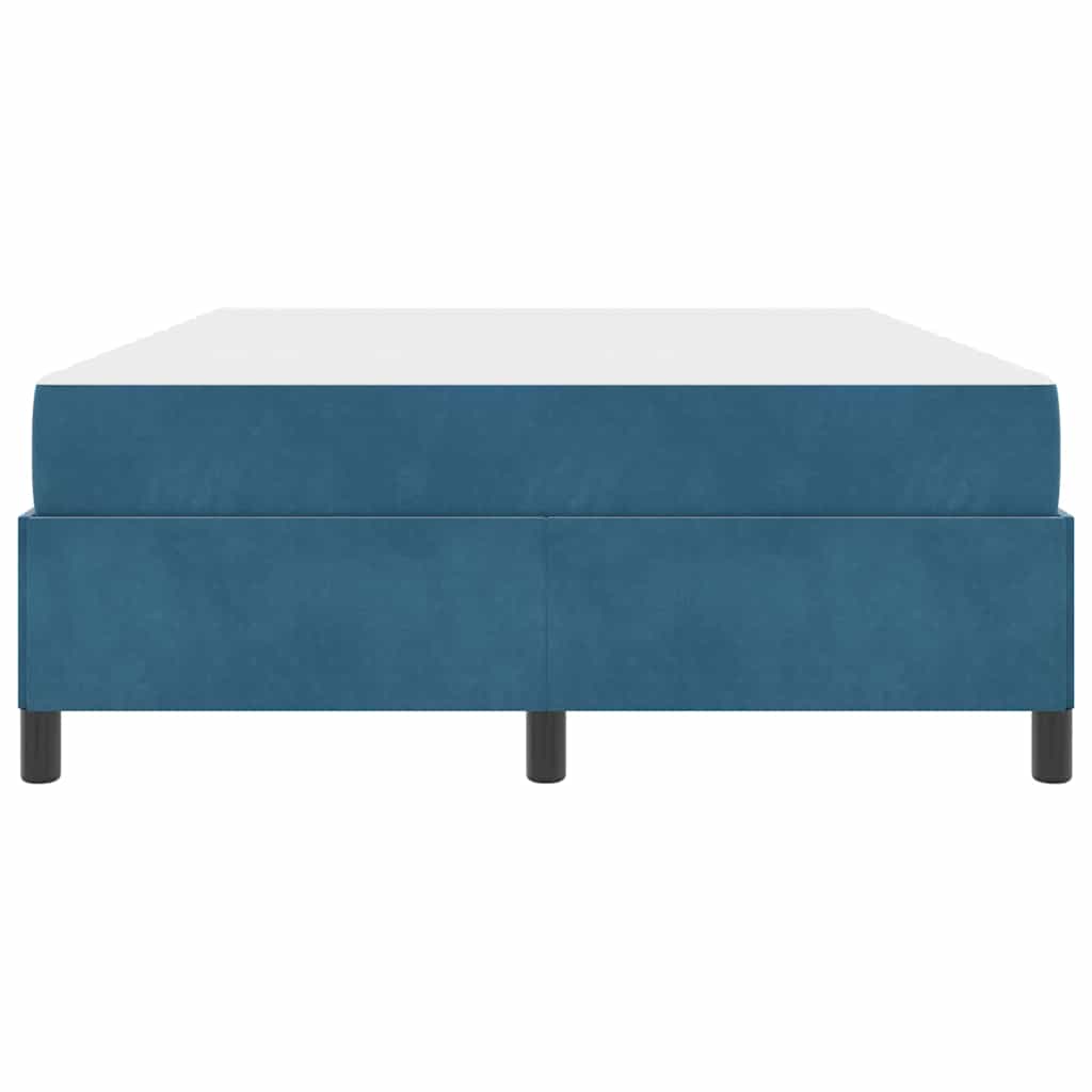 Struttura del letto Blu scuro e bianco 140 x 200 cm Velluto - homemem39