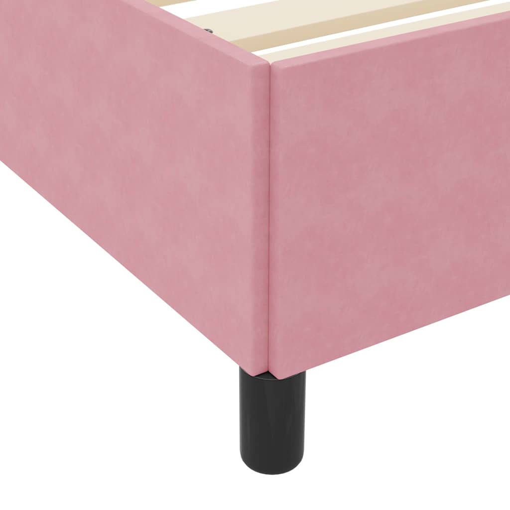 Struttura del letto con materasso Rosa 140 x 200 cm Tessuto | homemem39