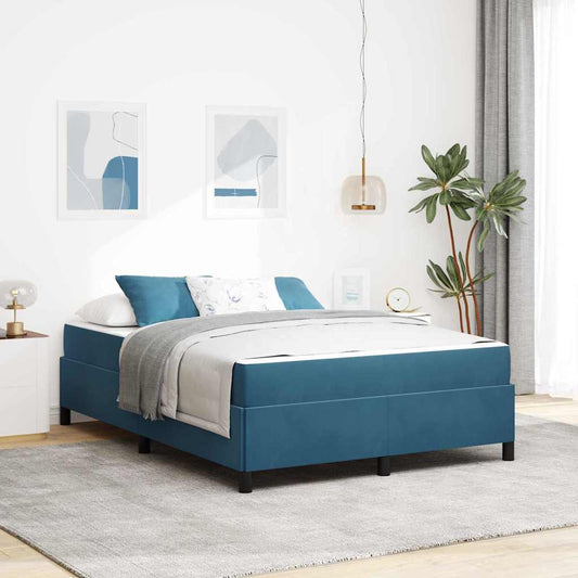 Struttura del letto Blu scuro e bianco 160 x 200 cm Velluto