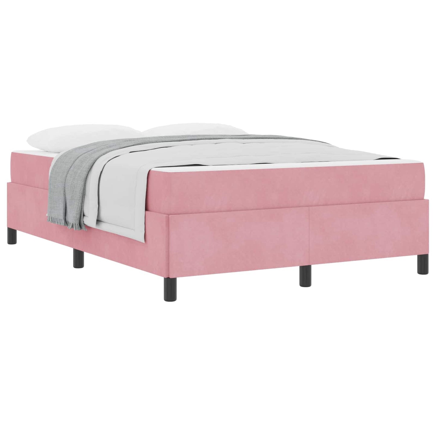 Struttura del letto con materasso Rosa 160 x 200 cm Tessuto | homemem39