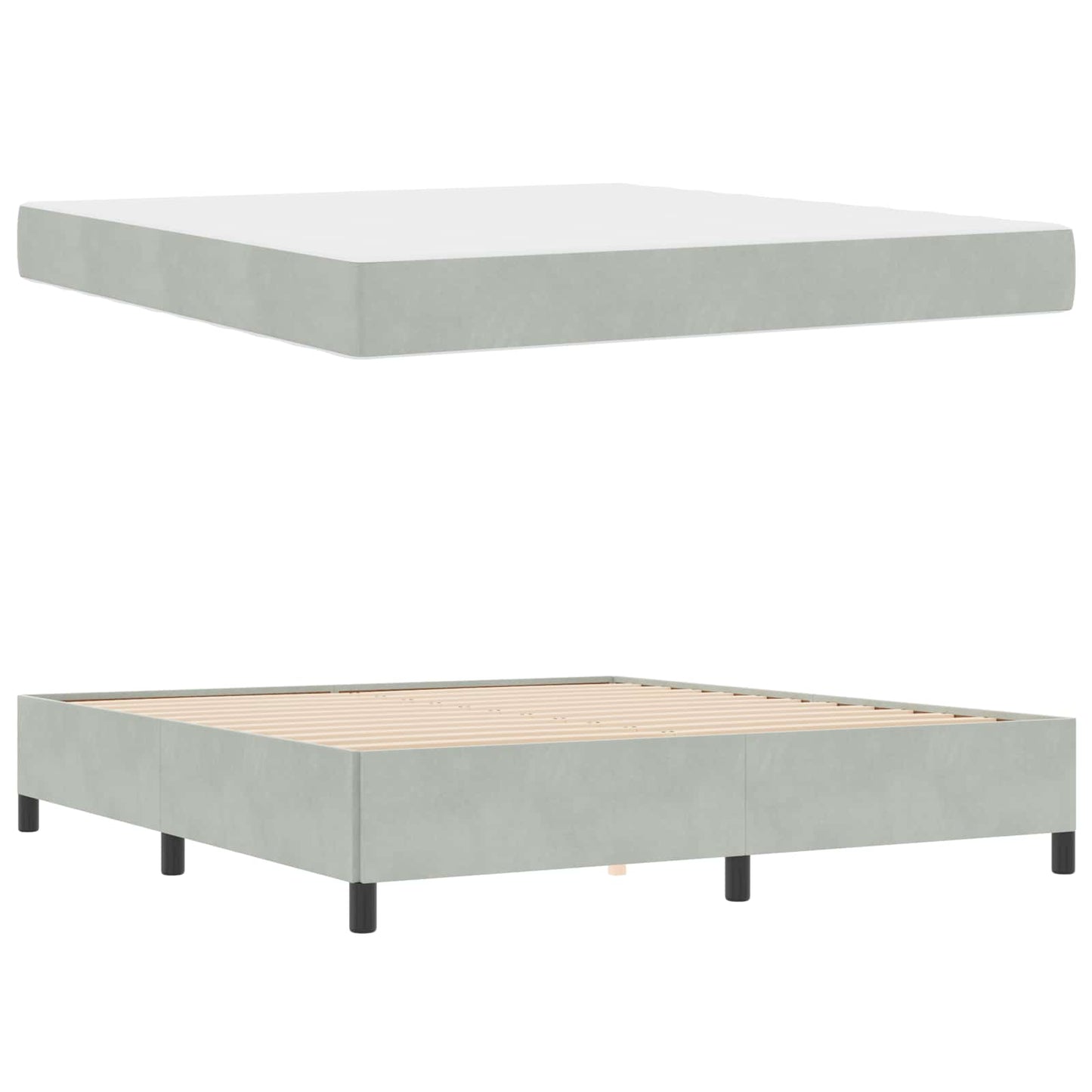 Struttura del letto Grigio chiaro 180 x 200 cm Tessuto | homemem39