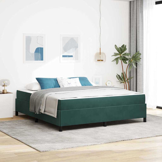 Struttura del letto Verde scuro e bianco 180 x 200 cm Velluto