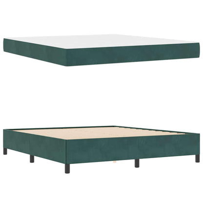 Struttura del letto Verde scuro e bianco 180 x 200 cm Velluto