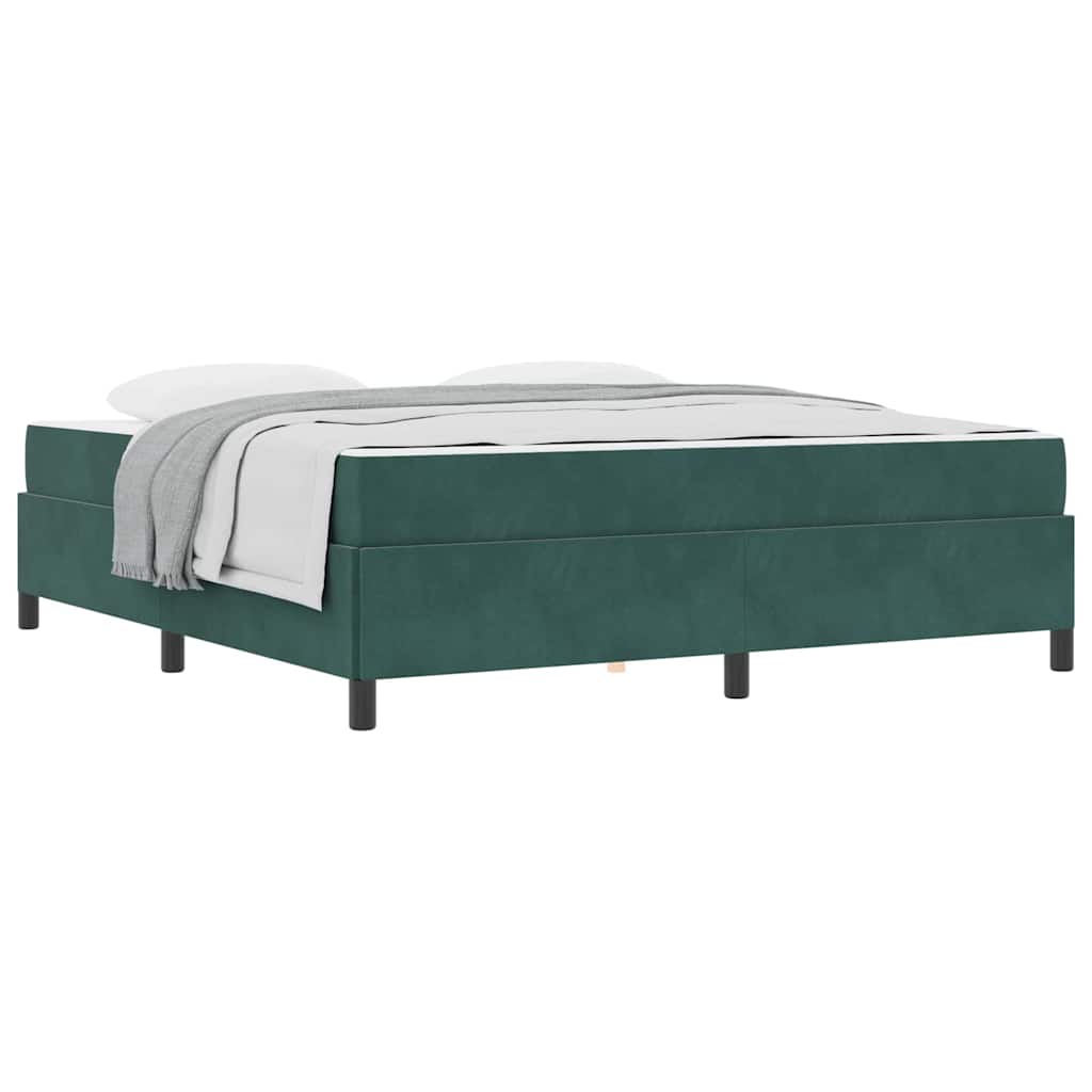 Struttura del letto Verde scuro e bianco 180 x 200 cm Velluto
