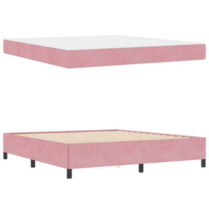 Struttura del letto con materasso Rosa 180 x 200 cm Tessuto
