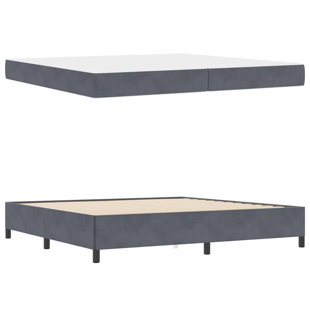Struttura del letto Grigio scuro, Grigio e Bianco 200 x 200 cm