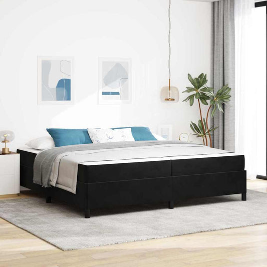 Struttura del letto Nero e Bianco e Nero 200 x 200 cm Velluto