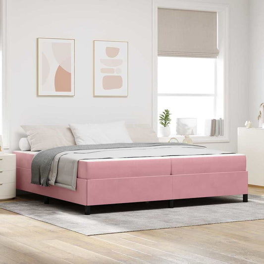Struttura del letto Rosa e bianco 200 x 200 cm Velluto - homemem39