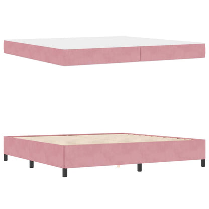 Struttura del letto Rosa e bianco 200 x 200 cm Velluto - homemem39