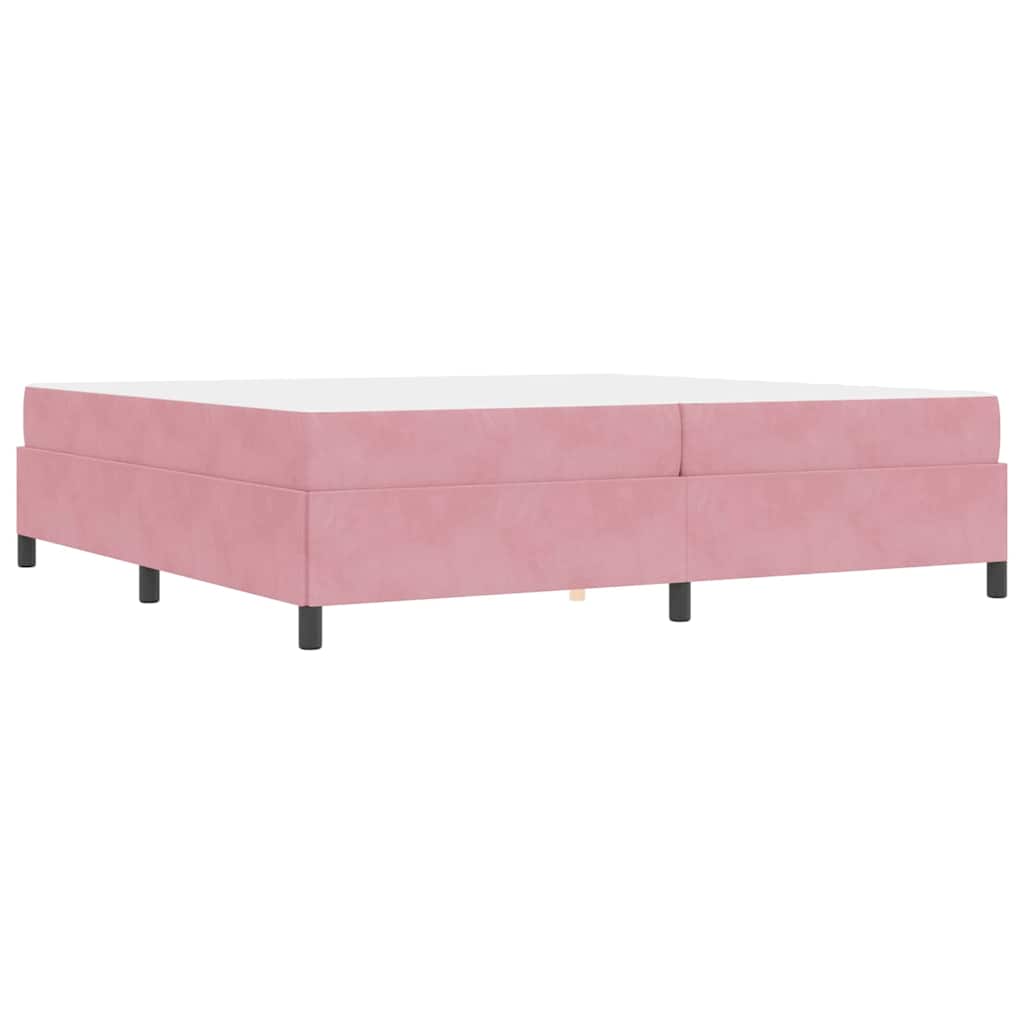 Struttura del letto con materasso Rosa 200 x 200 cm Tessuto