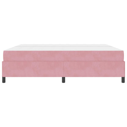 Struttura del letto con materasso Rosa 200 x 200 cm Tessuto | homemem39