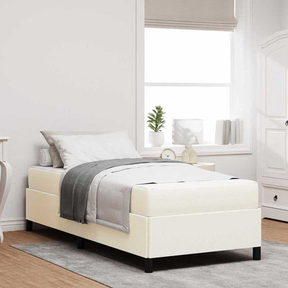 Struttura del letto con materasso Crema 80 x 200 cm Tessuto | homemem39