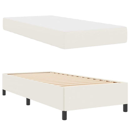 Struttura del letto con materasso Crema 80 x 200 cm Tessuto | homemem39
