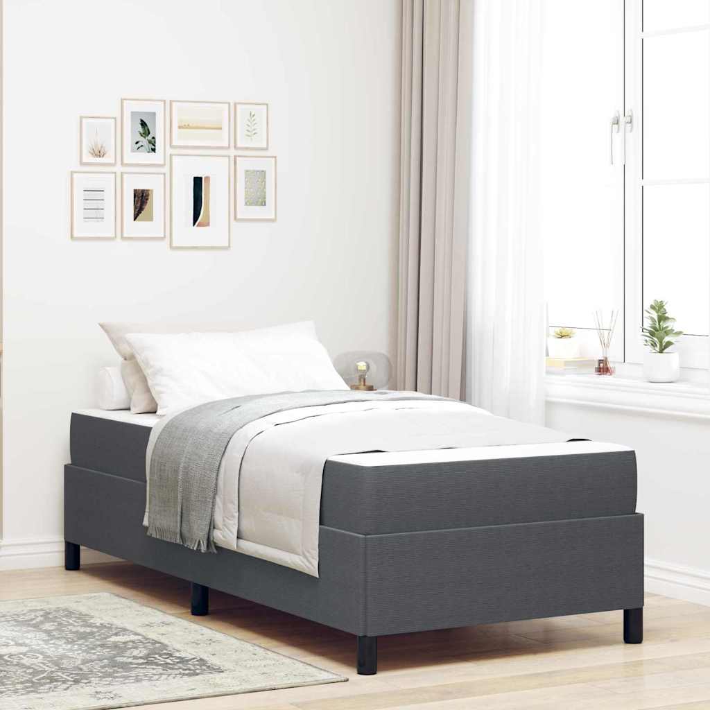 Struttura del letto Grigio scuro 90 x 200 cm Tessuto | homemem39