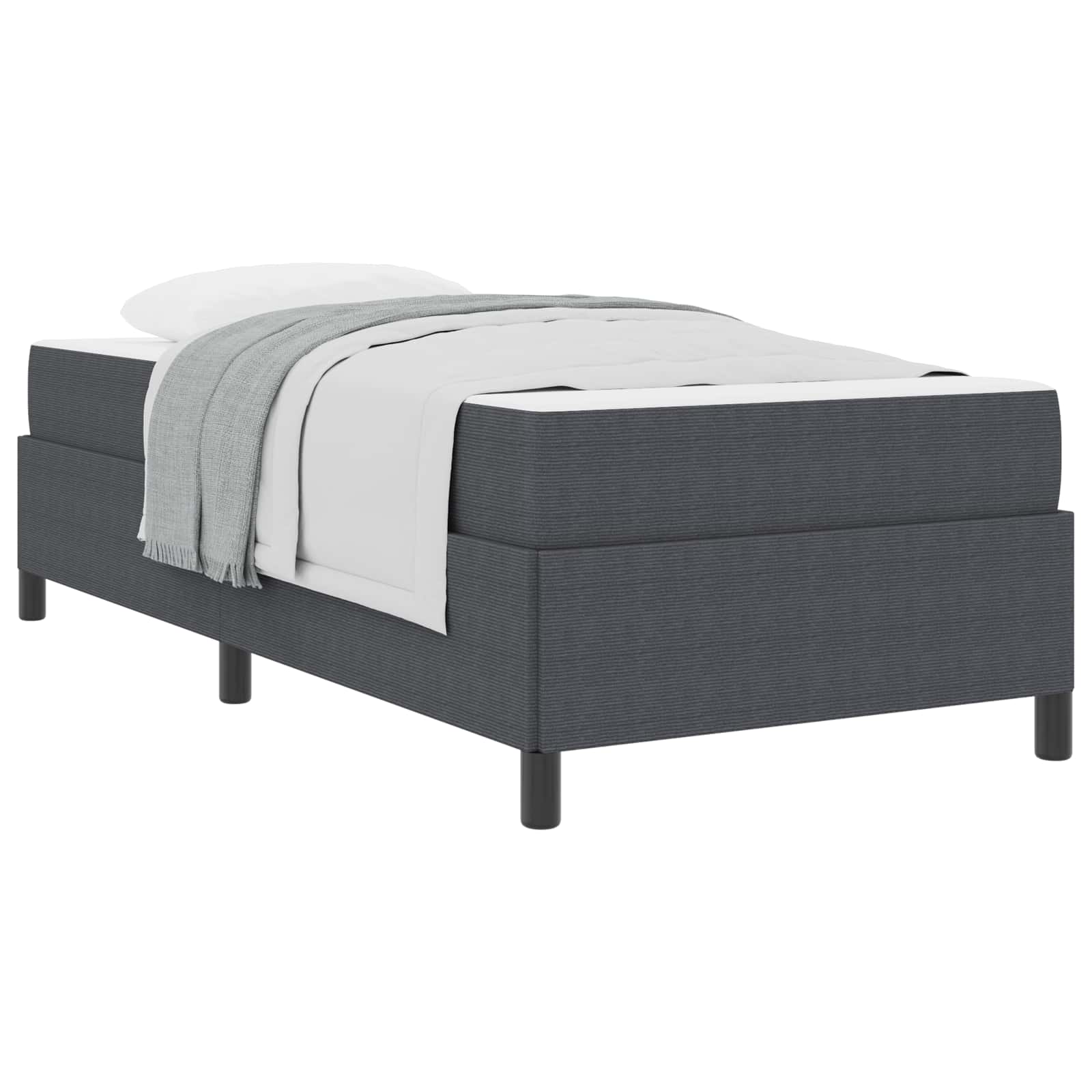 Struttura del letto Grigio scuro 90 x 200 cm Tessuto | homemem39