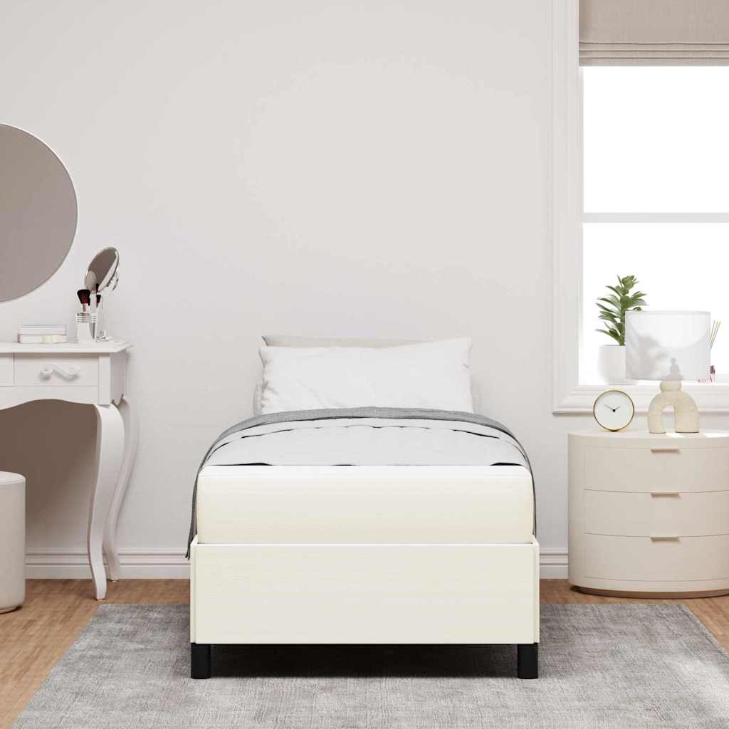Struttura del letto con materasso Crema 100 x 200 cm Tessuto | homemem39