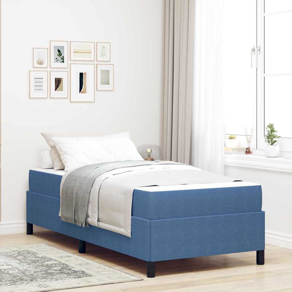 Struttura del letto con materasso Blu 100 x 200 cm Tessuto | homemem39