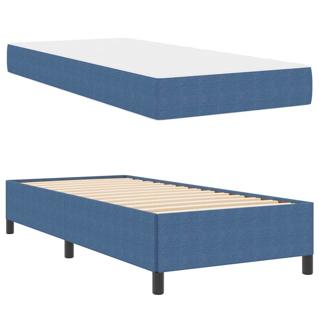 Struttura del letto con materasso Blu 100 x 200 cm Tessuto | homemem39