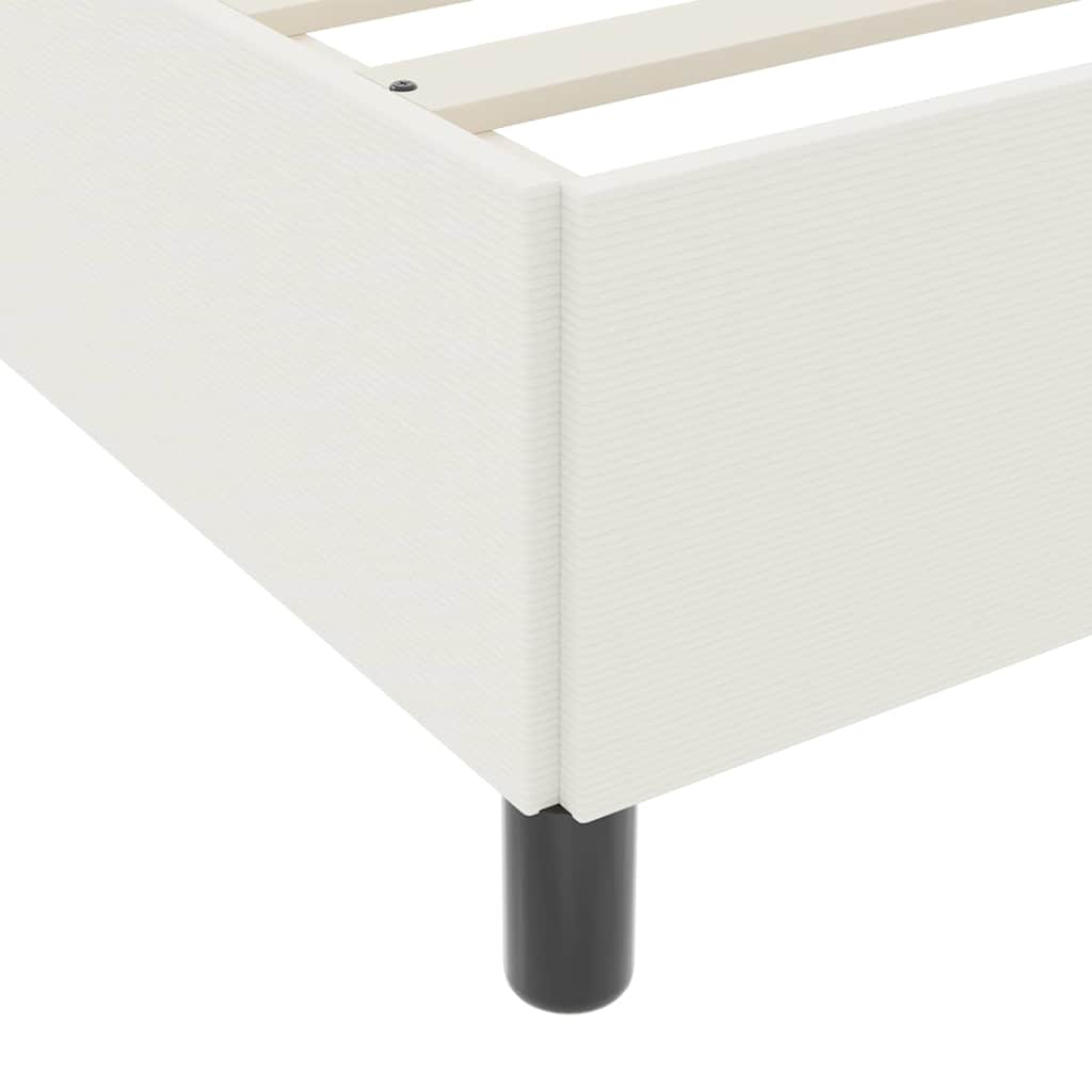 Struttura del letto con materasso Crema 120 x 190 cm Tessuto | homemem39
