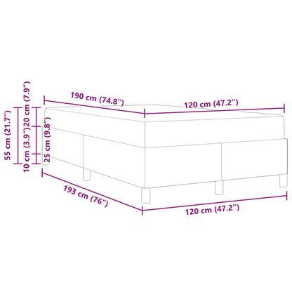 Struttura del letto con materasso Blu 120 x 190 cm Tessuto