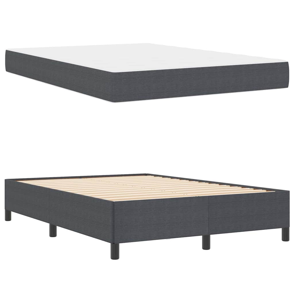 Struttura del letto Grigio scuro 140 x 190 cm Tessuto | homemem39