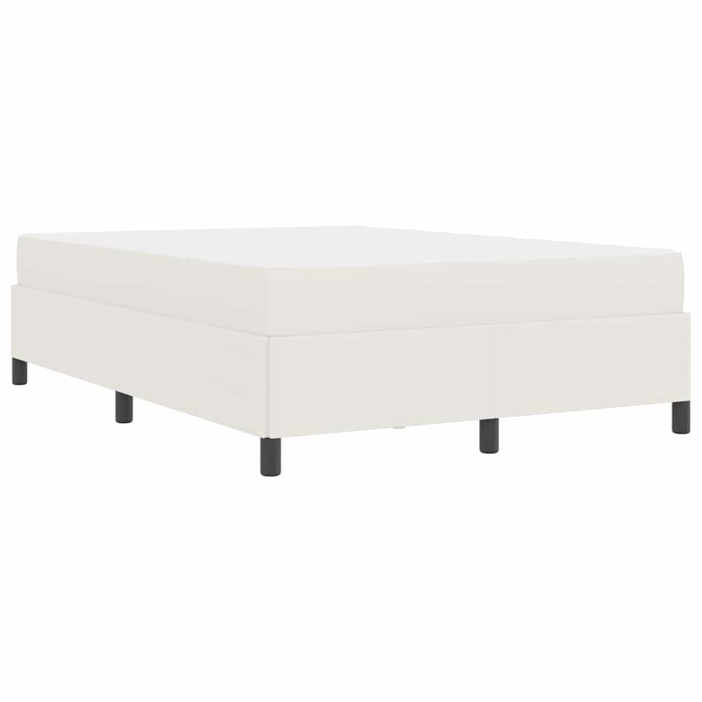 Struttura del letto con materasso Crema 140 x 190 cm Tessuto | homemem39