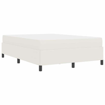 Struttura del letto con materasso Crema 140 x 190 cm Tessuto | homemem39