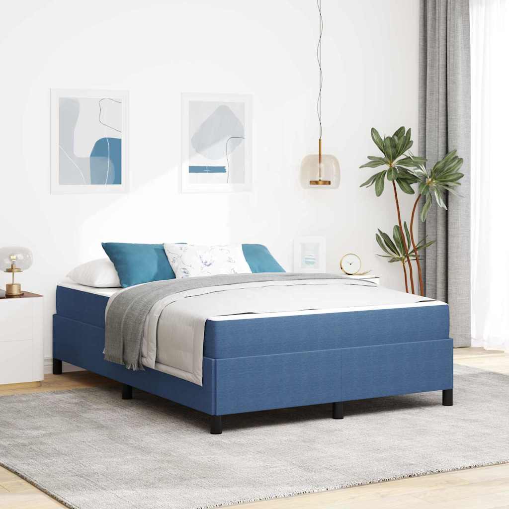 Struttura del letto con materasso Blu 140 x 190 cm Tessuto | homemem39