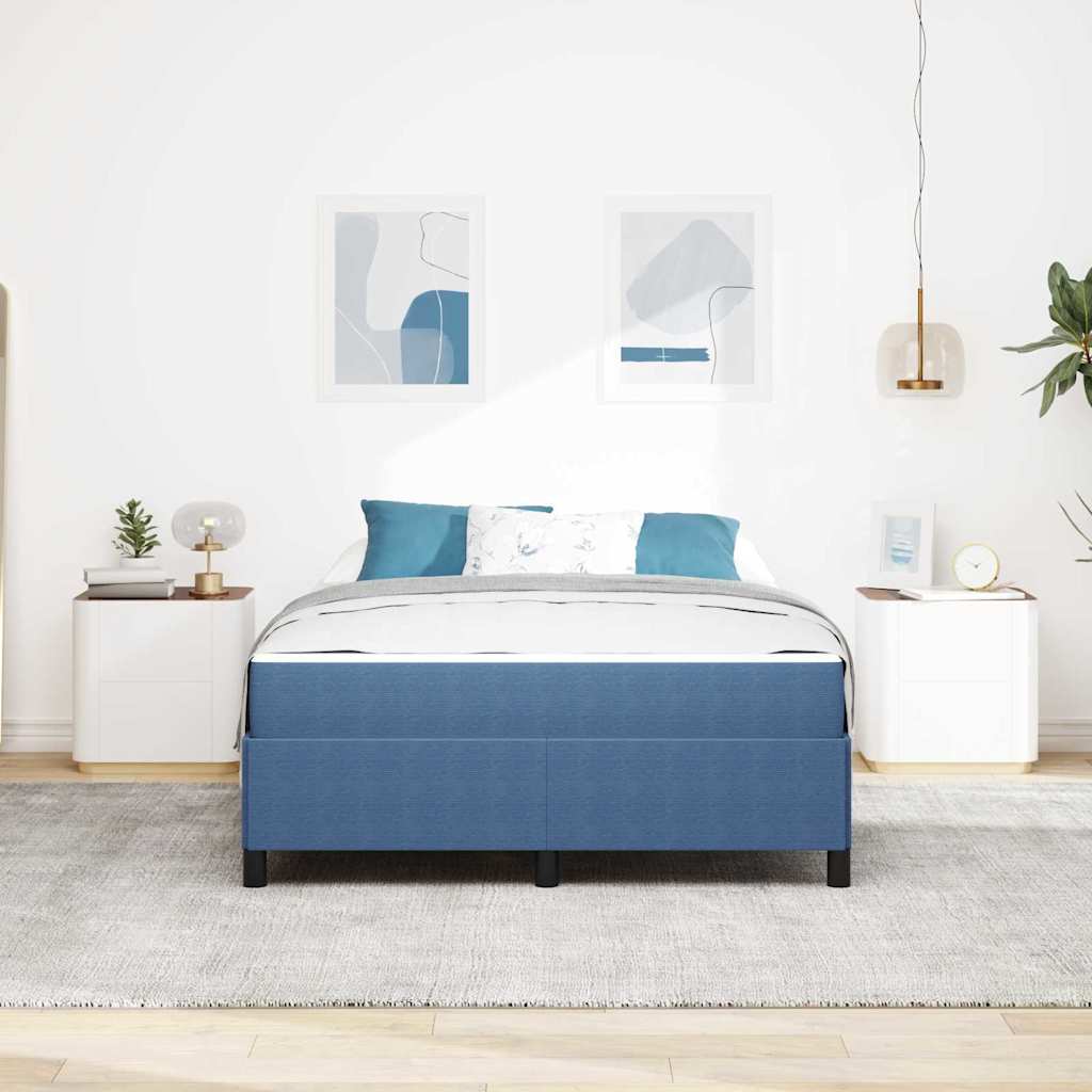 Struttura del letto con materasso Blu 140 x 190 cm Tessuto | homemem39