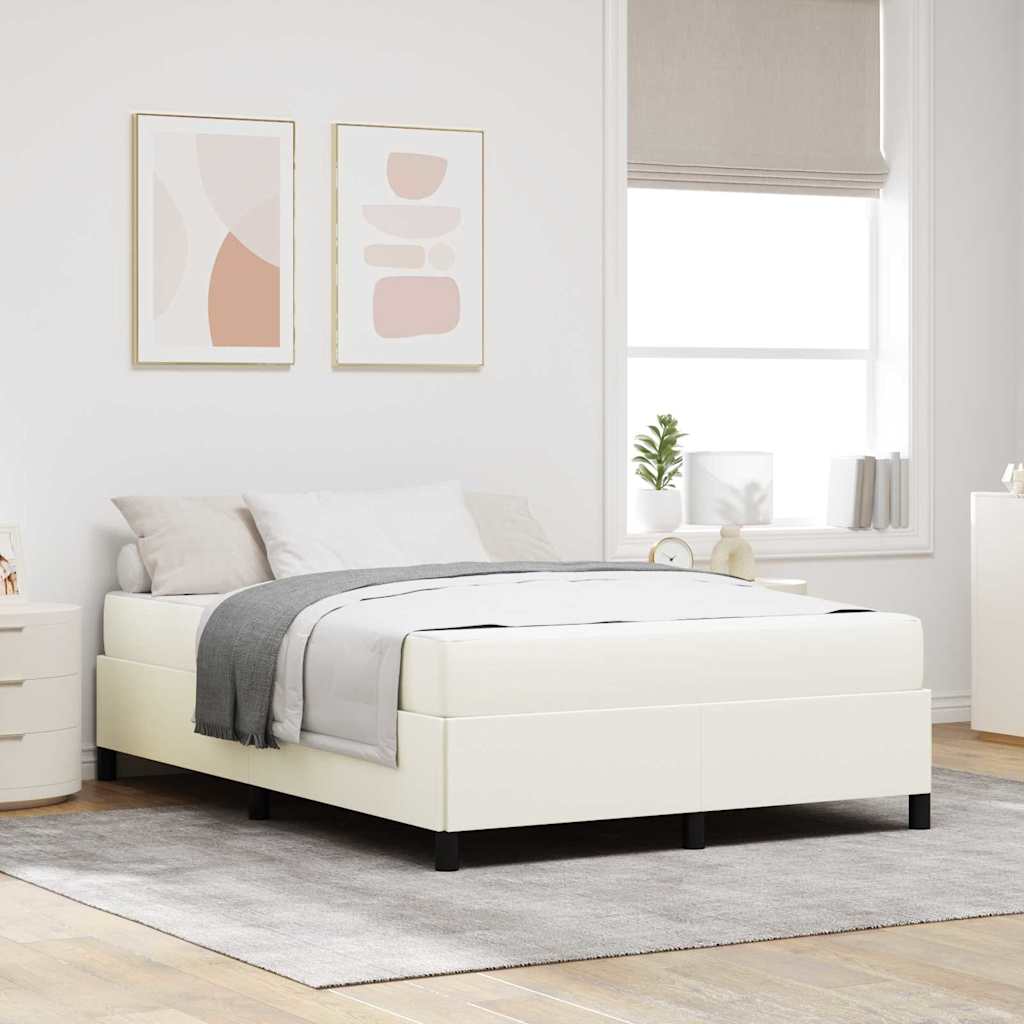 Struttura del letto con materasso Crema 160 x 200 cm Tessuto | homemem39