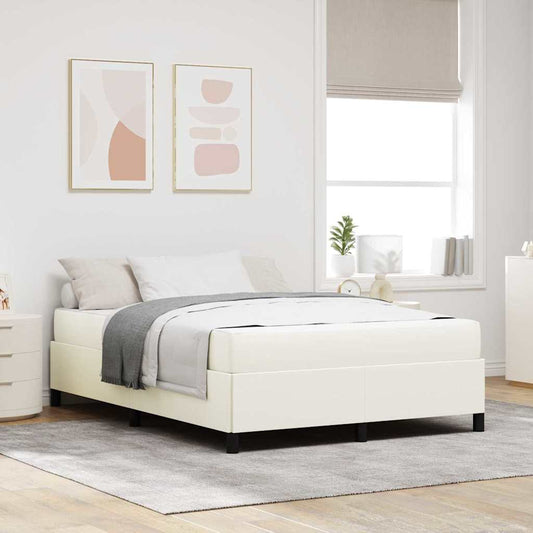 Struttura del letto con materasso Crema 160 x 200 cm Tessuto | homemem39