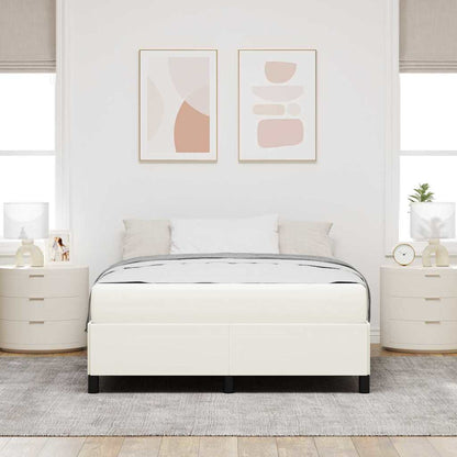Struttura del letto con materasso Crema 160 x 200 cm Tessuto | homemem39