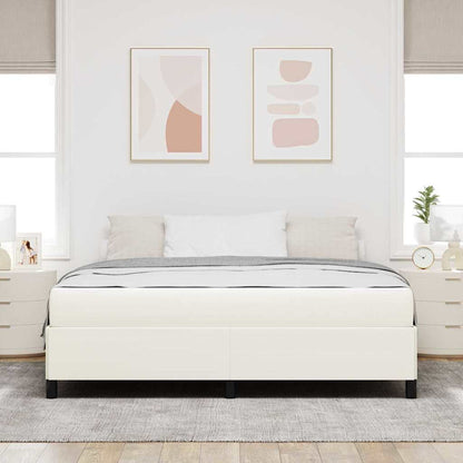 Struttura del letto con materasso Crema 180 x 200 cm Tessuto | homemem39