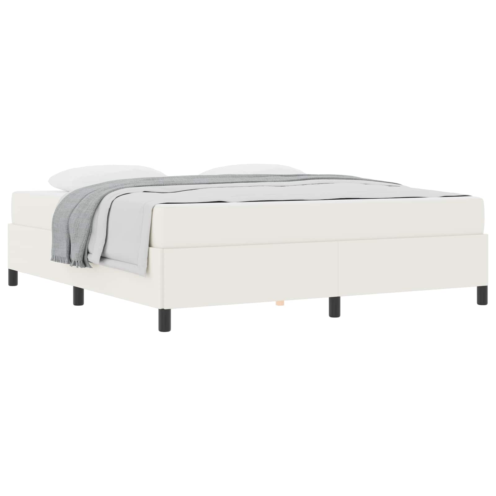 Struttura del letto con materasso Crema 180 x 200 cm Tessuto | homemem39