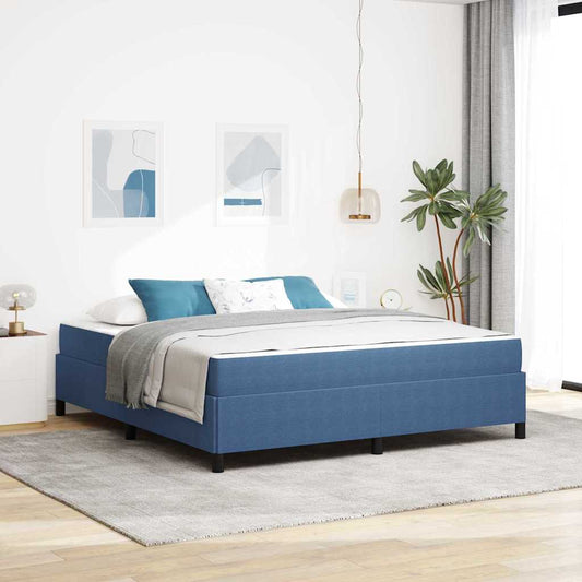 Struttura del letto con materasso Blu 180 x 200 cm Tessuto | homemem39