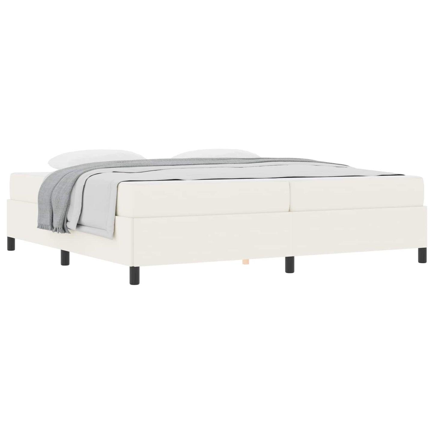 Struttura del letto con materasso Crema 200 x 200 cm Tessuto | homemem39