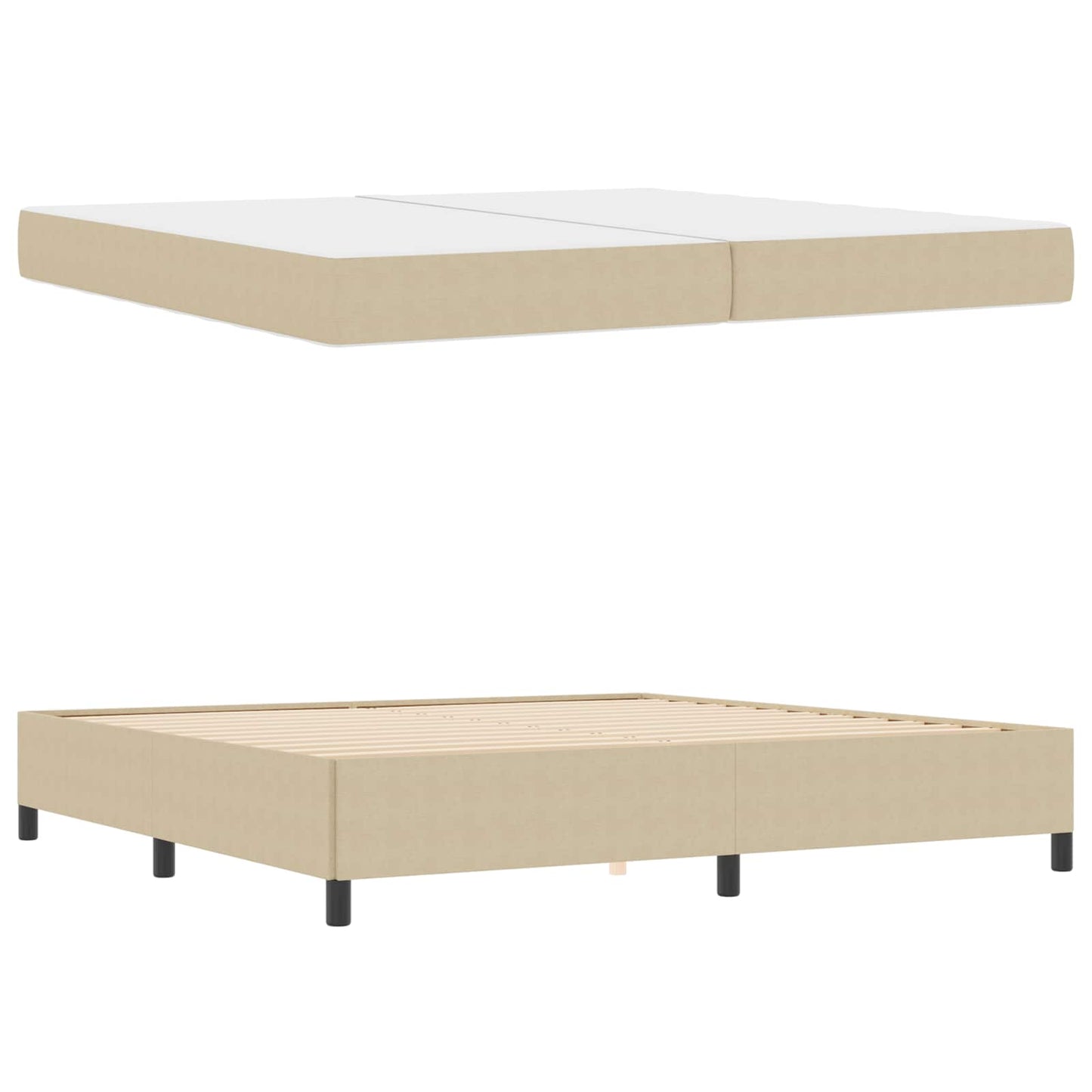 Struttura del letto Grigio Verde Chiaro 200 x 200 cm Tessuto | homemem39