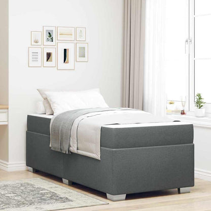 Struttura del letto Grigio scuro 90 x 190 cm Tessuto