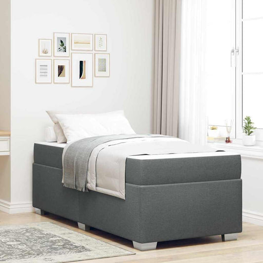 Struttura del letto Grigio scuro 90 x 190 cm Tessuto