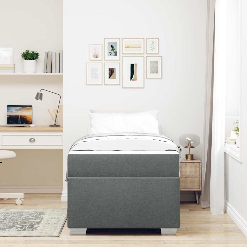 Struttura del letto Grigio scuro 90 x 190 cm Tessuto