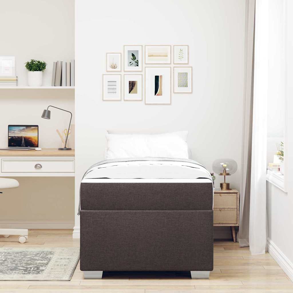 Struttura del letto Marrone Scuro 90 x 190 cm Tessuto | homemem39