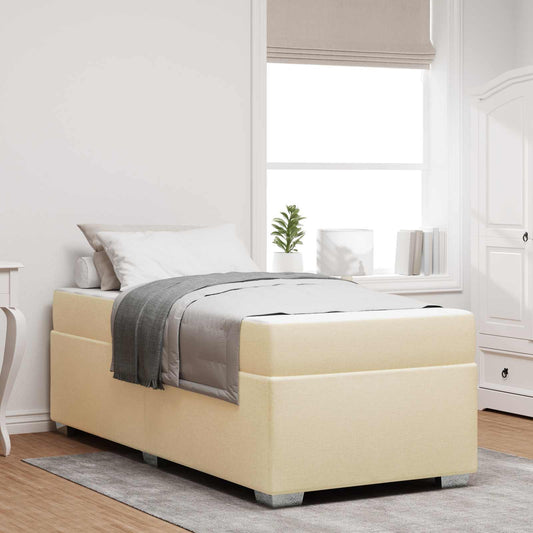 Struttura del letto con materasso Crema 90 x 190 cm Tessuto | homemem39